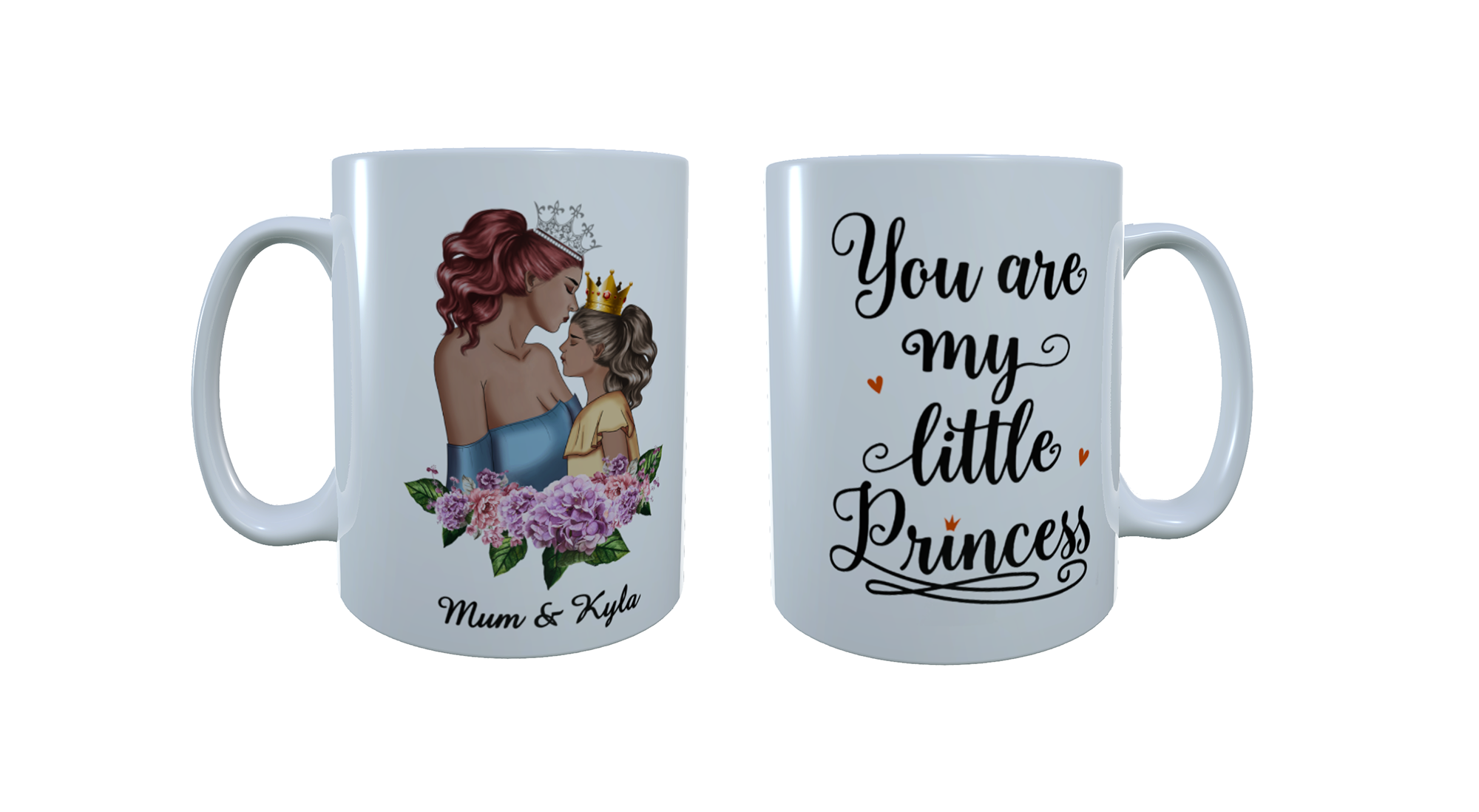 Mum and Daughter Princess Mug, Custom Mothers Day Mug